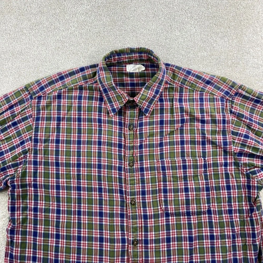 J. Crew Oarsman Button Down Shirt Mens L Plaid Long Sleeve Cotton Pocket
